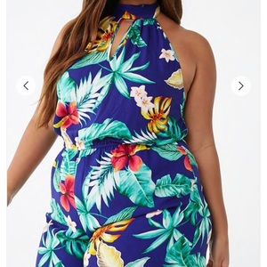 Forever 21 Plus Size Halter Tropical Print Romper